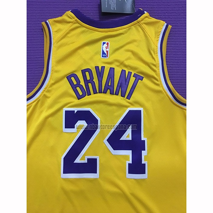 Camiseta Los Angeles Lakers Kobe Bryant NO 24 Icon 2018-19 Amarillo